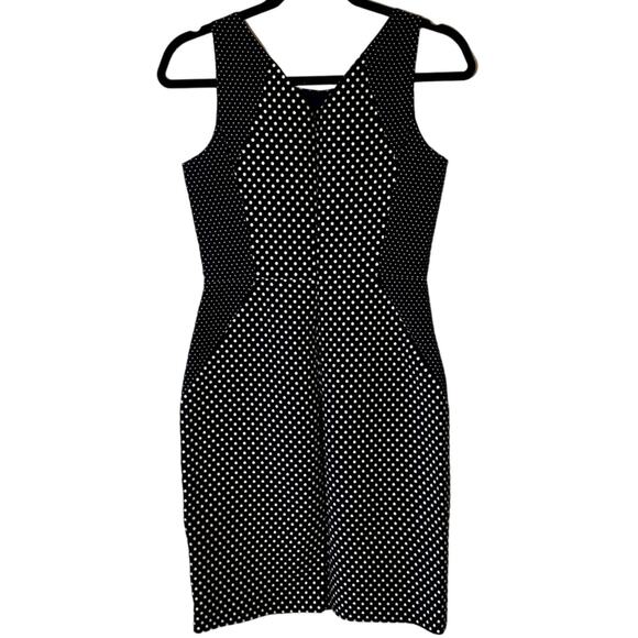 Banana Republic Dress Sheath Polka Dot 0 Navy Blue White Business Casual - Picture 2 of 15